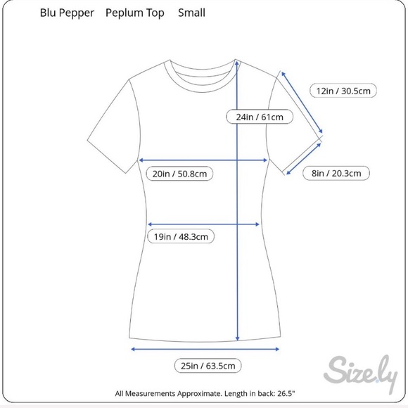 Blu Pepper Women’s Light Blue Button Back Peplum Top - Picture 14 of 16